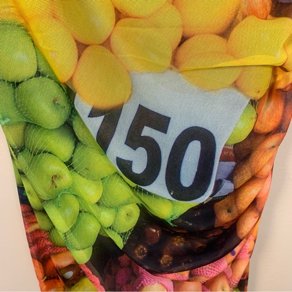 ZARA Blogger Fruit Stand Mesh Strappy Ruched Midi Slip Dress - Picture 10 of 15